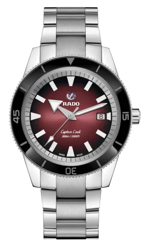 RADO Captain Cook Automatic 42mm Red Dial Stainless Steel Men's Watch R32105353