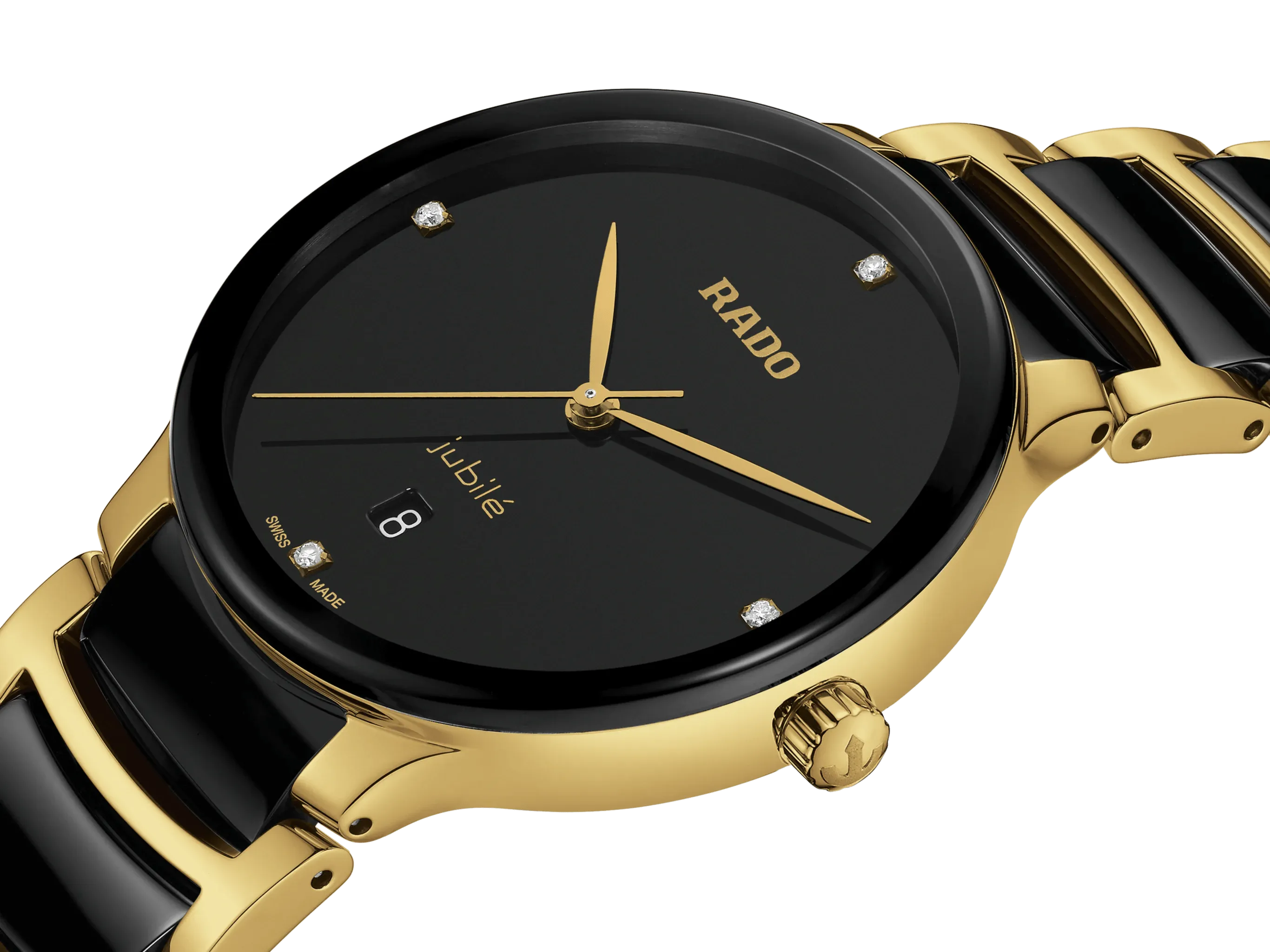RADO Centrix Diamonds Gold-Black Ceramic 39.5mm Men's Watch R30022712