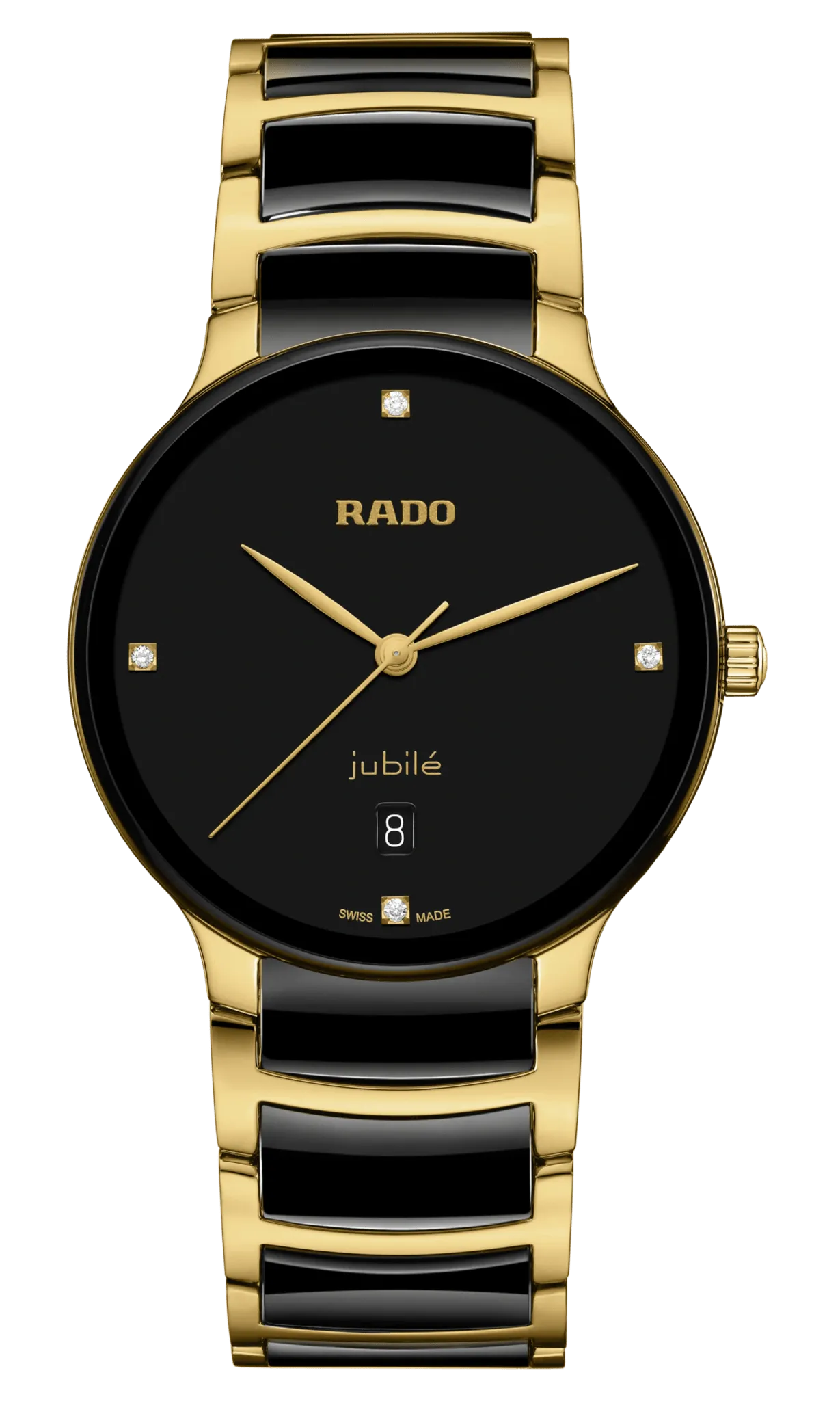 RADO Centrix Diamonds Gold-Black Ceramic 39.5mm Men's Watch R30022712