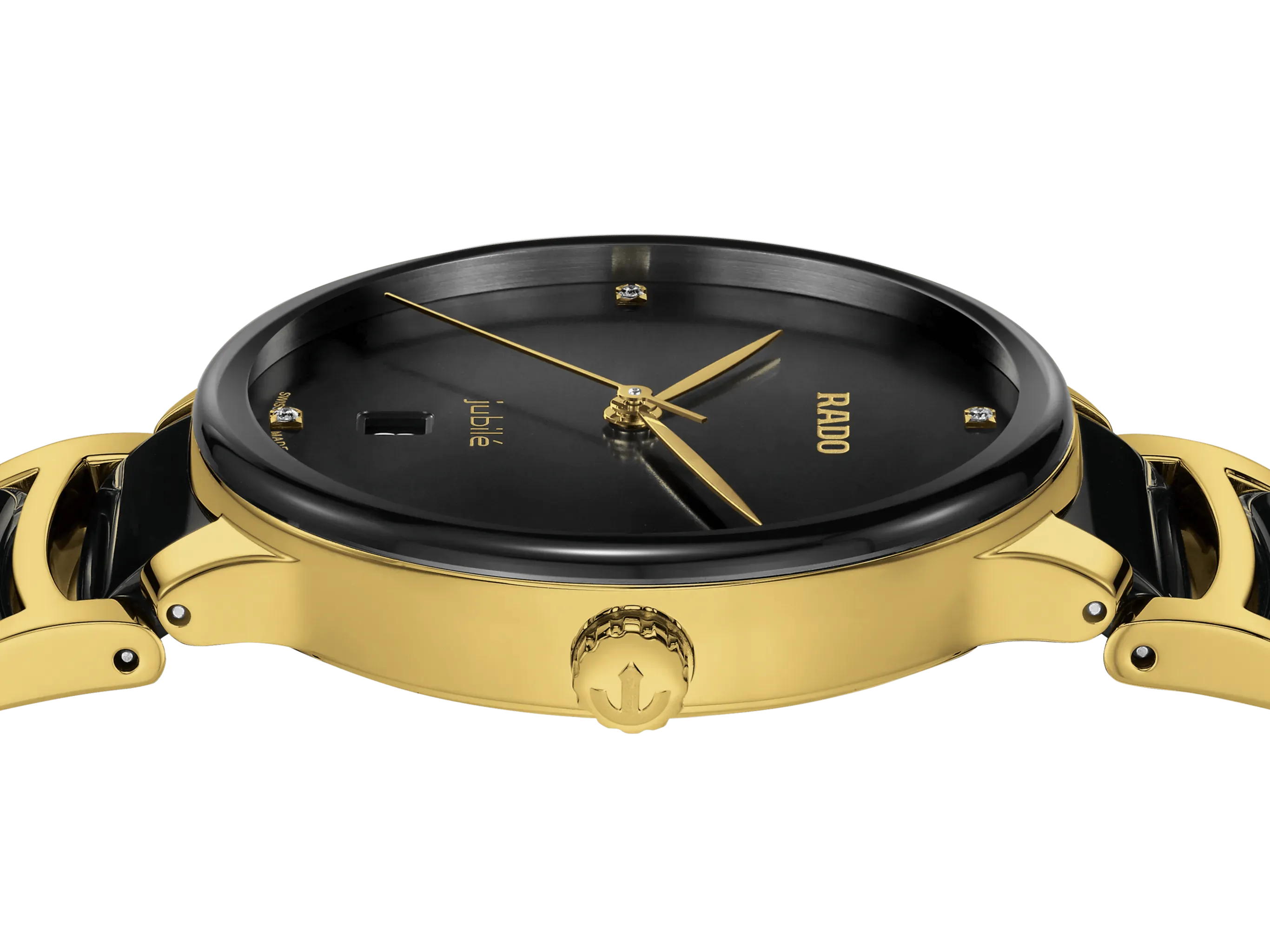 RADO Centrix Diamonds Gold-Black Ceramic 39.5mm Men's Watch R30022712