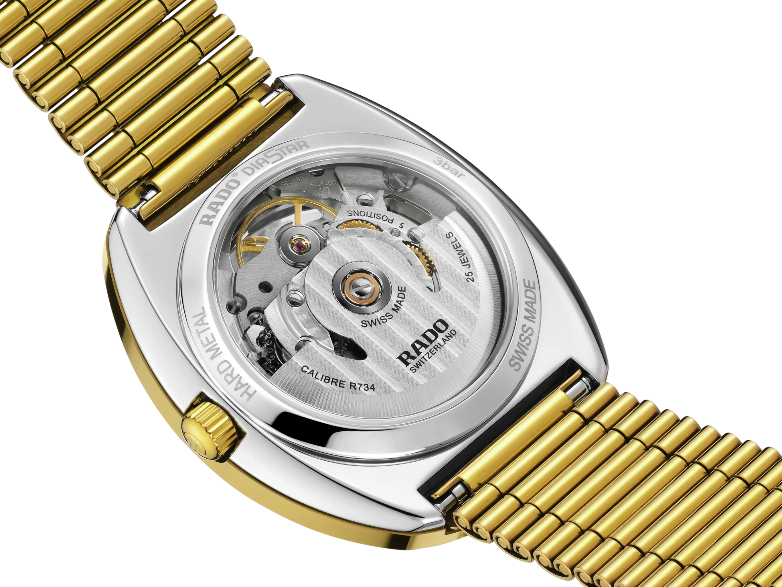 Rado DiaStar Original Open Heart 35mm Yellow Gold PVD Men's Watch R12064263