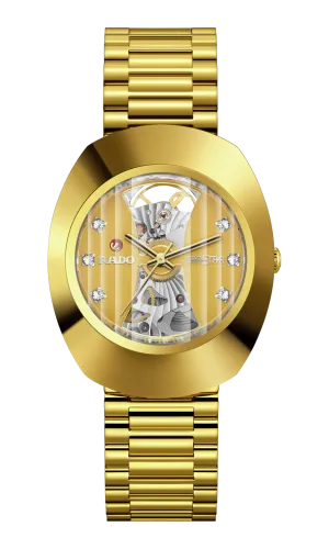 Rado DiaStar Original Open Heart 35mm Yellow Gold PVD Men's Watch R12064263