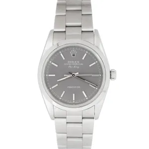 RARE Rolex Air-King Oyster Perpetual Steel Gray Bar Index 14000 34mm Watch