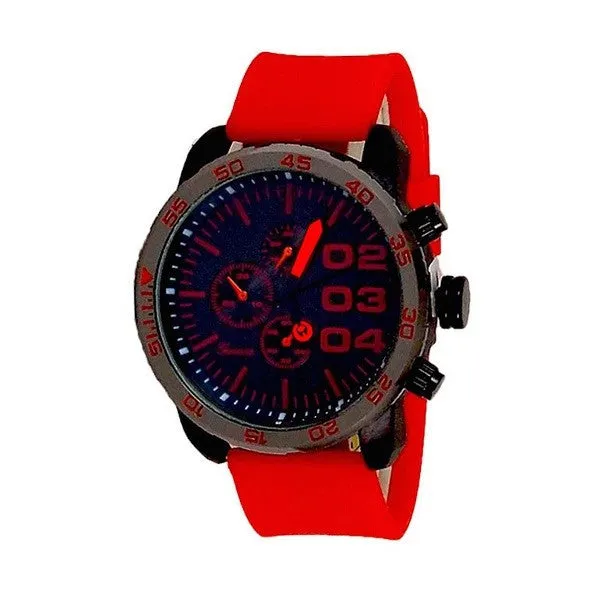 Red Black Mens Watch w/ Diesel Cologne