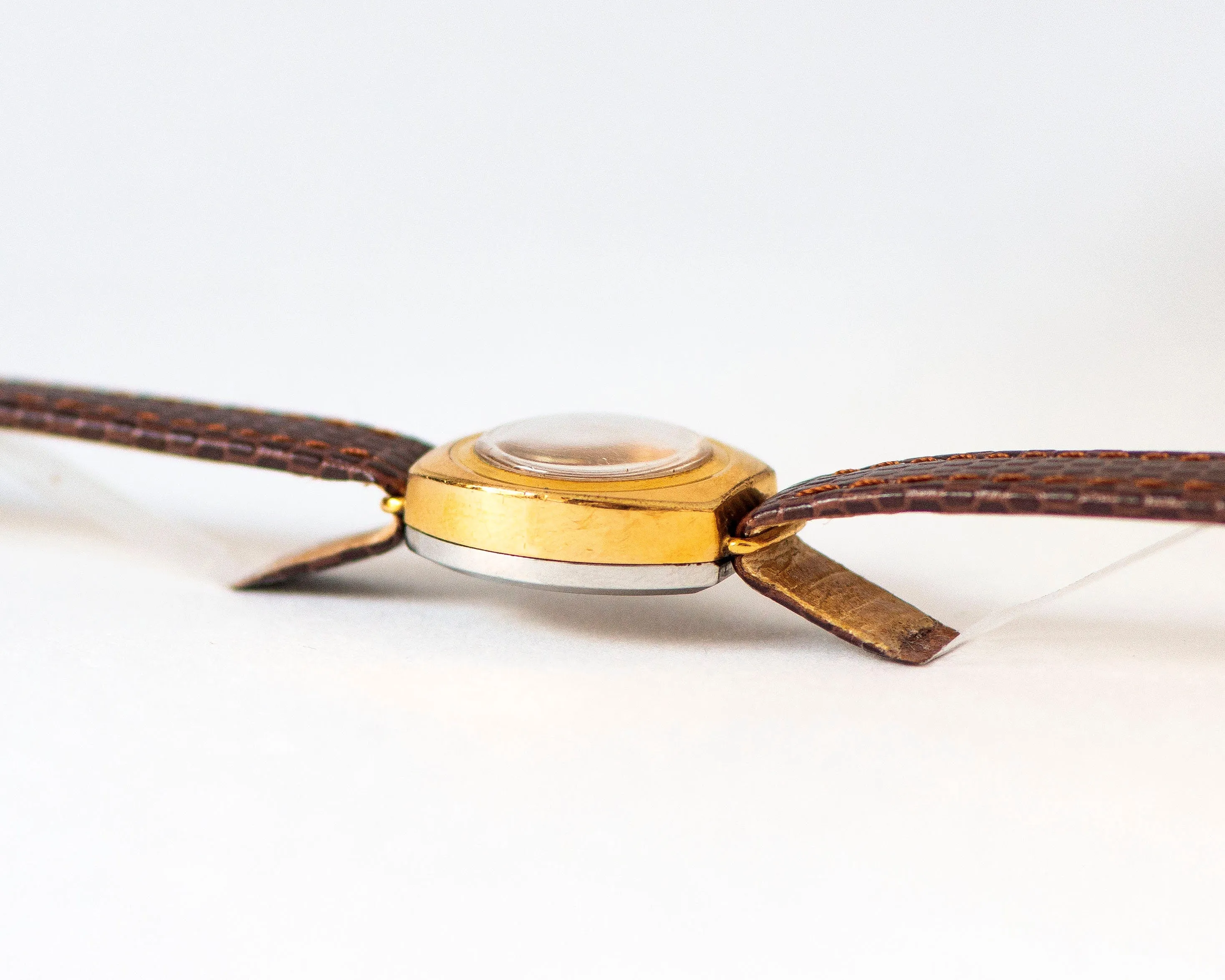 Retro lady watch gold plated Ray delicate gift jewelry, cocktail watch for women vintage, Arabic dial lady watch, new premium leather strap