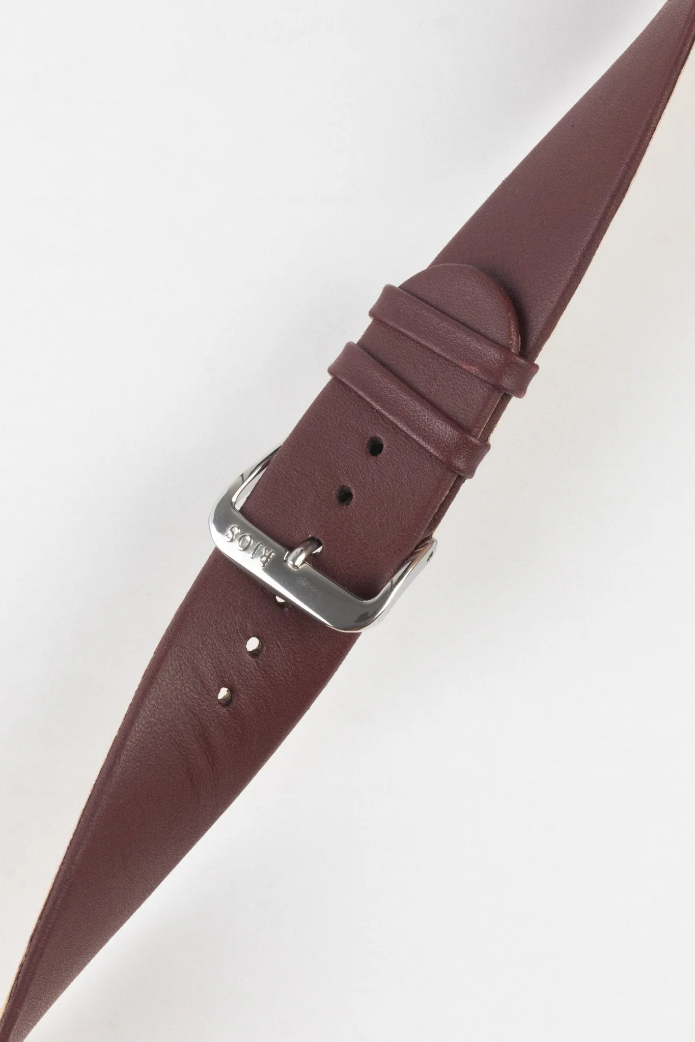 RIOS1931 CLASSIC Low-Profile Leather Watch Strap in BURGUNDY