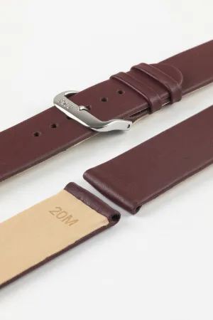 RIOS1931 CLASSIC Low-Profile Leather Watch Strap in BURGUNDY