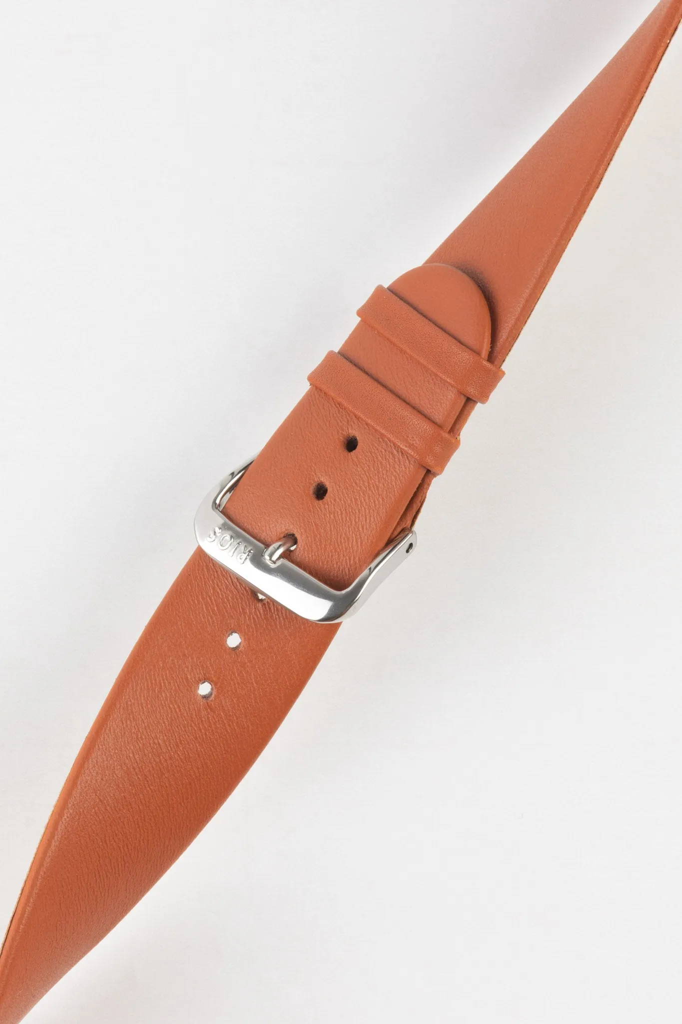 RIOS1931 CLASSIC Low-Profile Leather Watch Strap in COGNAC