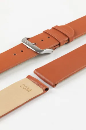 RIOS1931 CLASSIC Low-Profile Leather Watch Strap in COGNAC