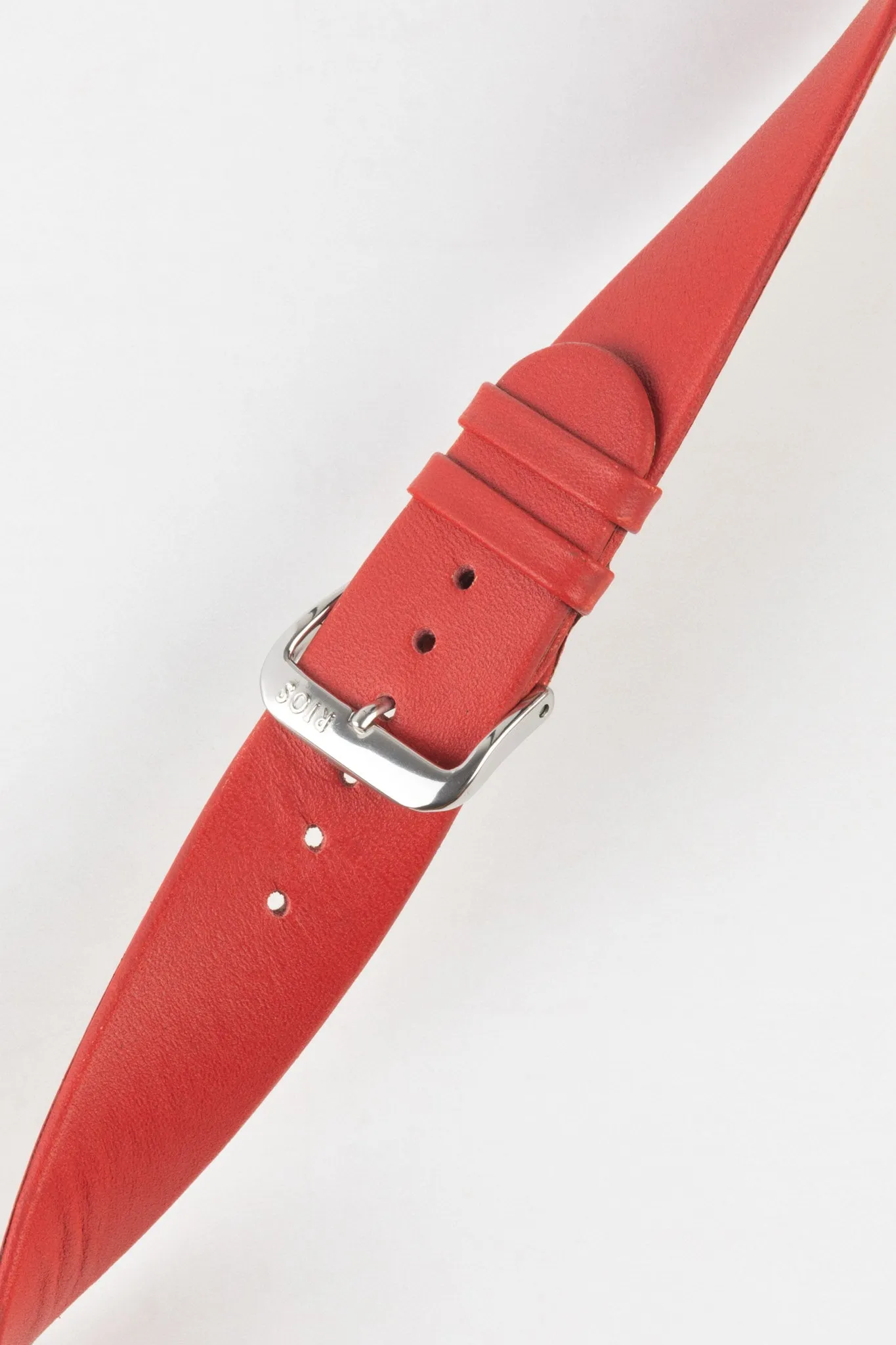 RIOS1931 CLASSIC Low-Profile Leather Watch Strap in RED