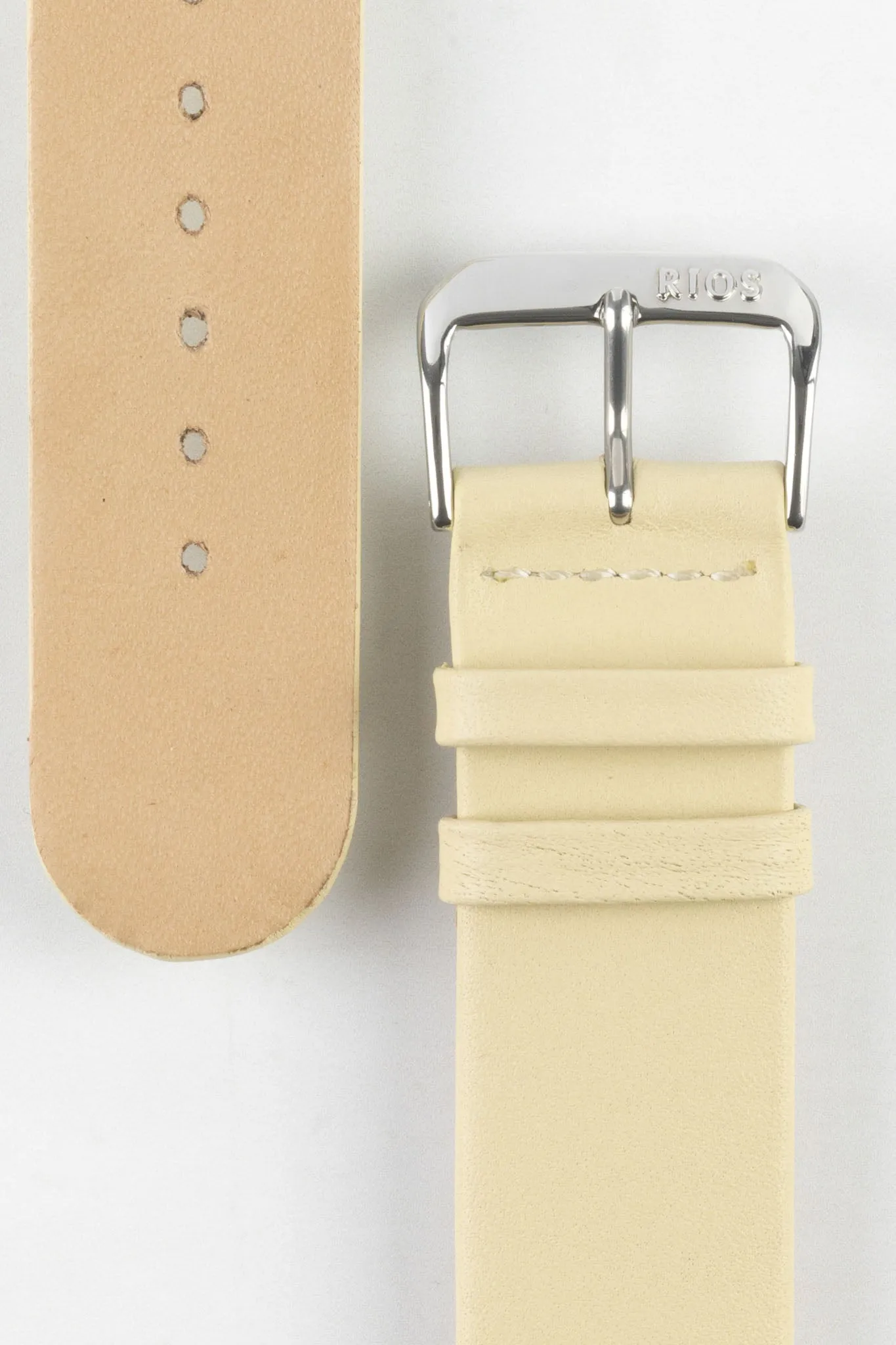 RIOS1931 CLASSIC Low-Profile Leather Watch Strap in SAND