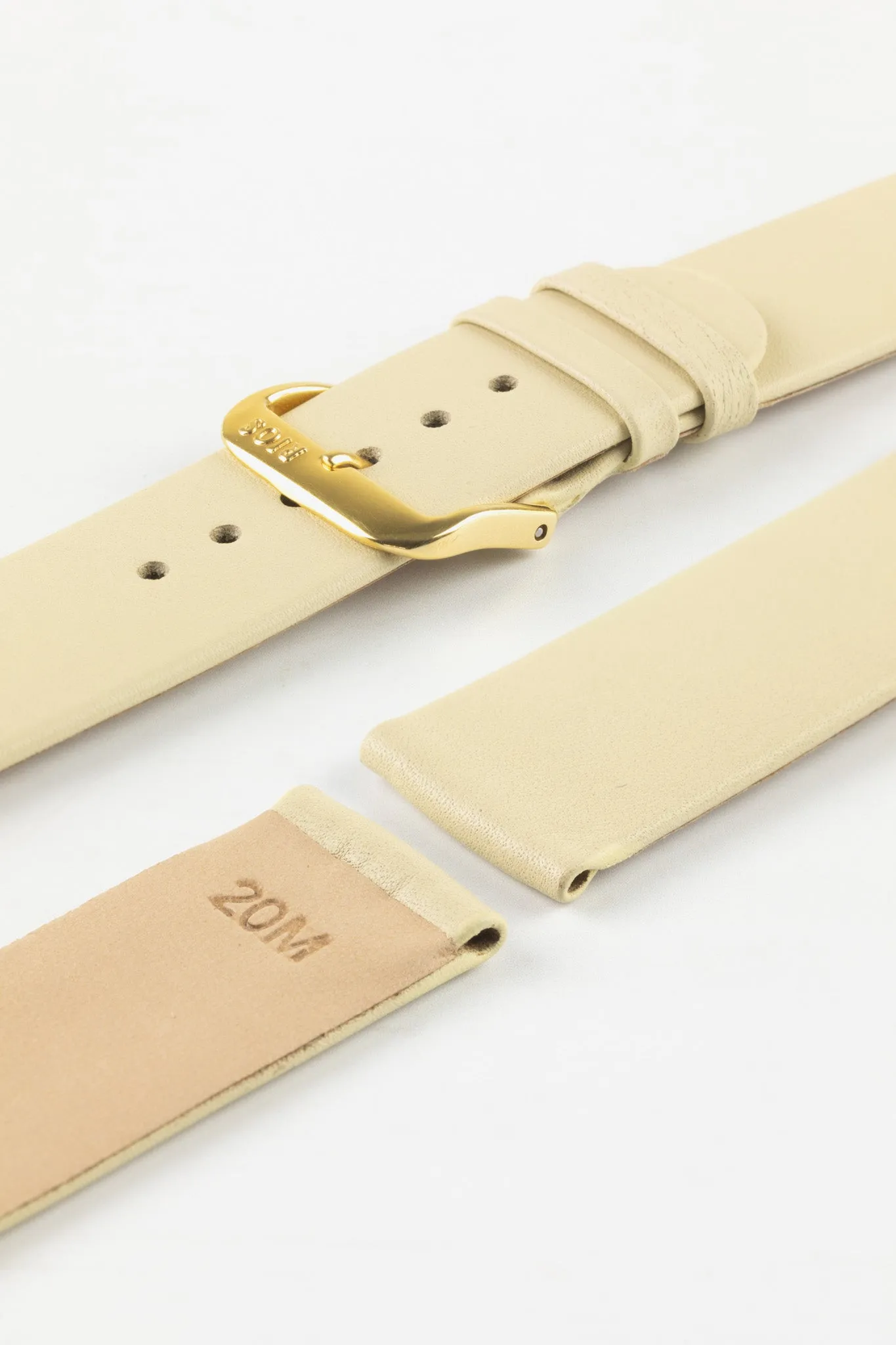 RIOS1931 CLASSIC Low-Profile Leather Watch Strap in SAND