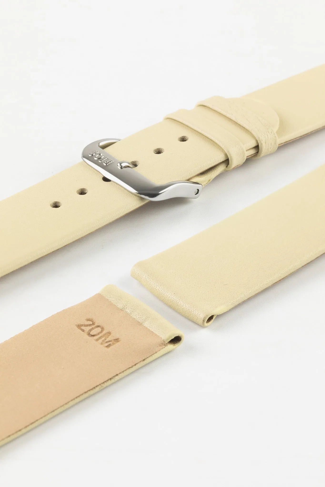 RIOS1931 CLASSIC Low-Profile Leather Watch Strap in SAND