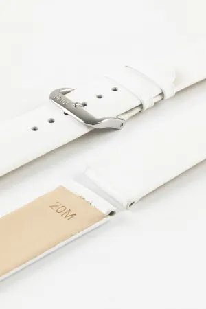 RIOS1931 CLASSIC Low-Profile Leather Watch Strap in WHITE