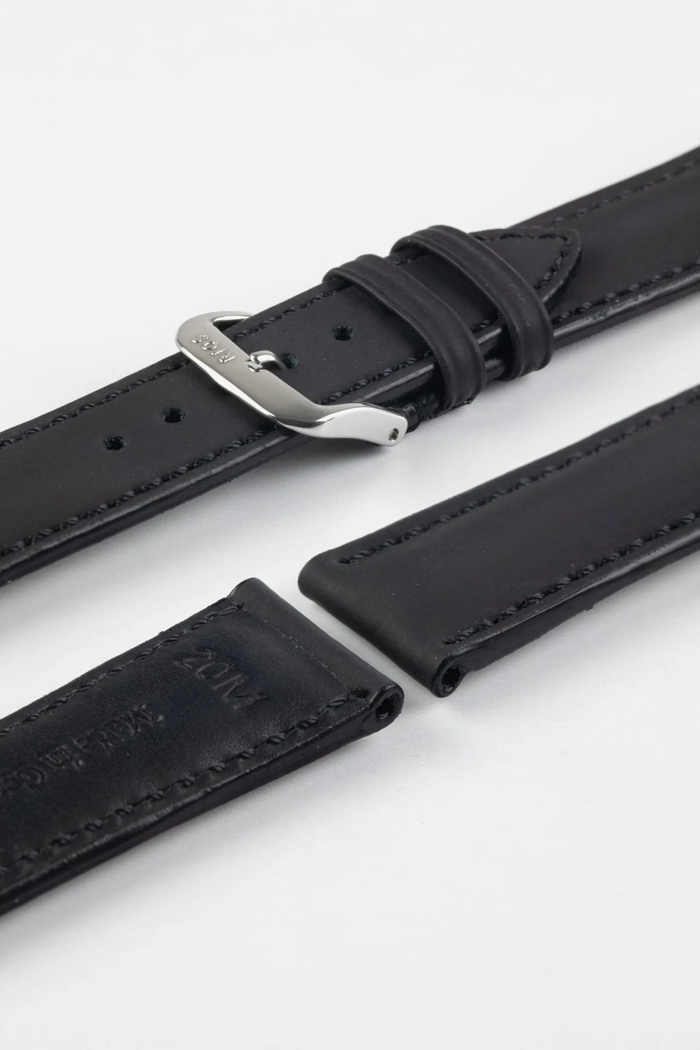 RIOS1931 SUNSET Water Resistant Cow Leather Watch Strap in BLACK