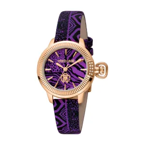 Roberto Cavalli by Franck Muller Women's Watch, Rose Gold Case and Purple Dial