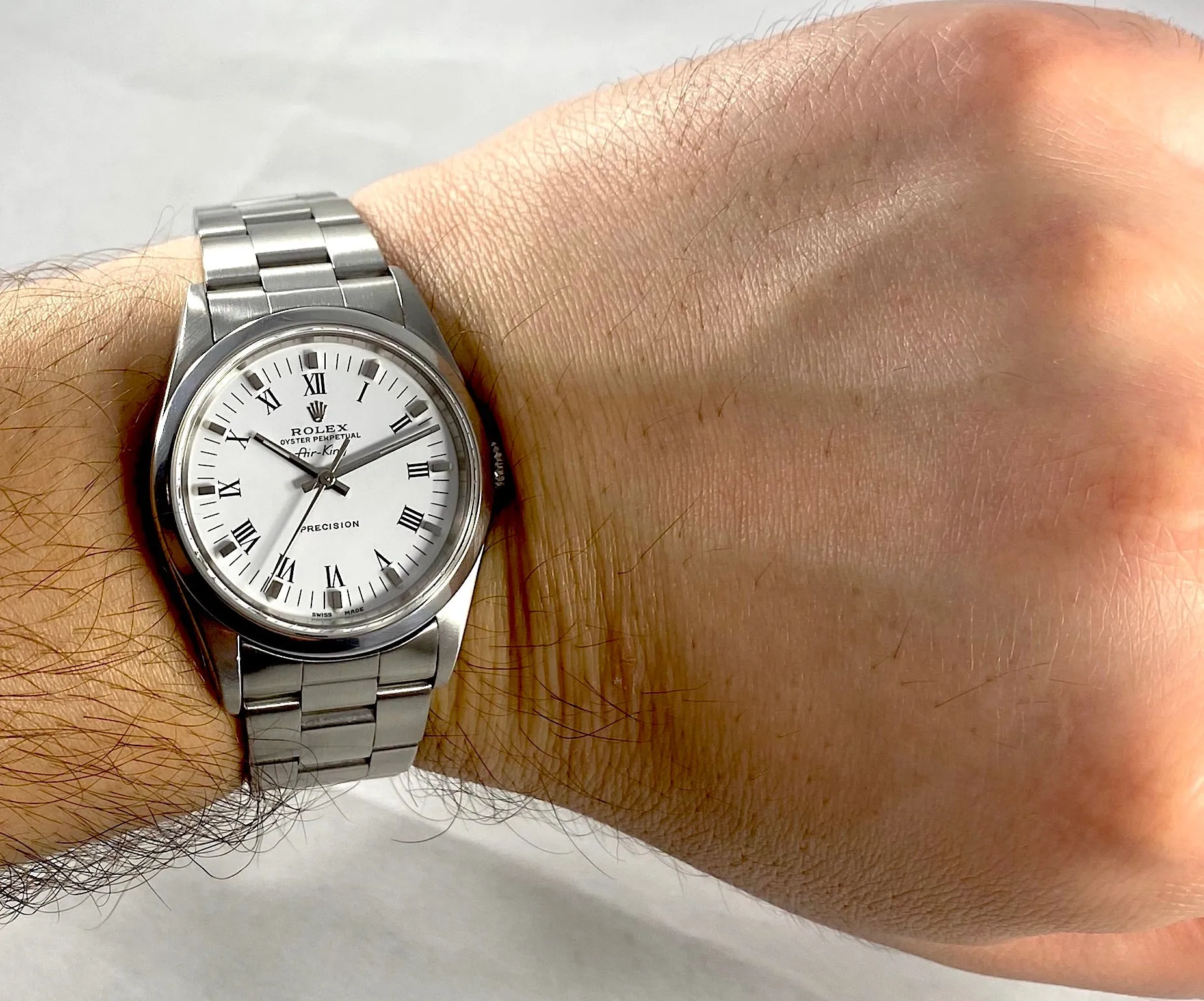 Rolex Air King 14000M Precision White Roman Numerals c. 2002 Steel 34 mm
