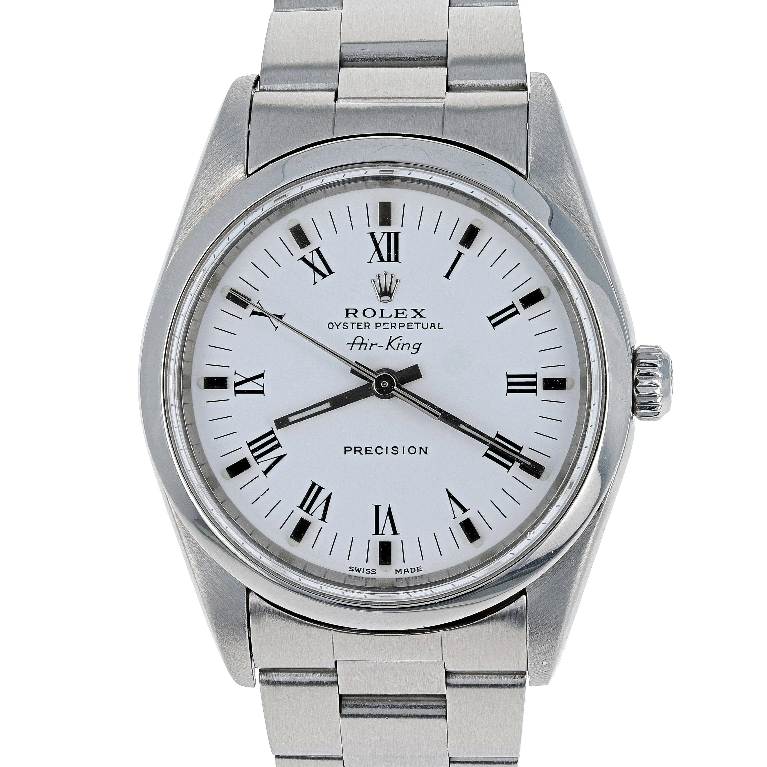 Rolex Air King 14000M Precision White Roman Numerals c. 2002 Steel 34 mm