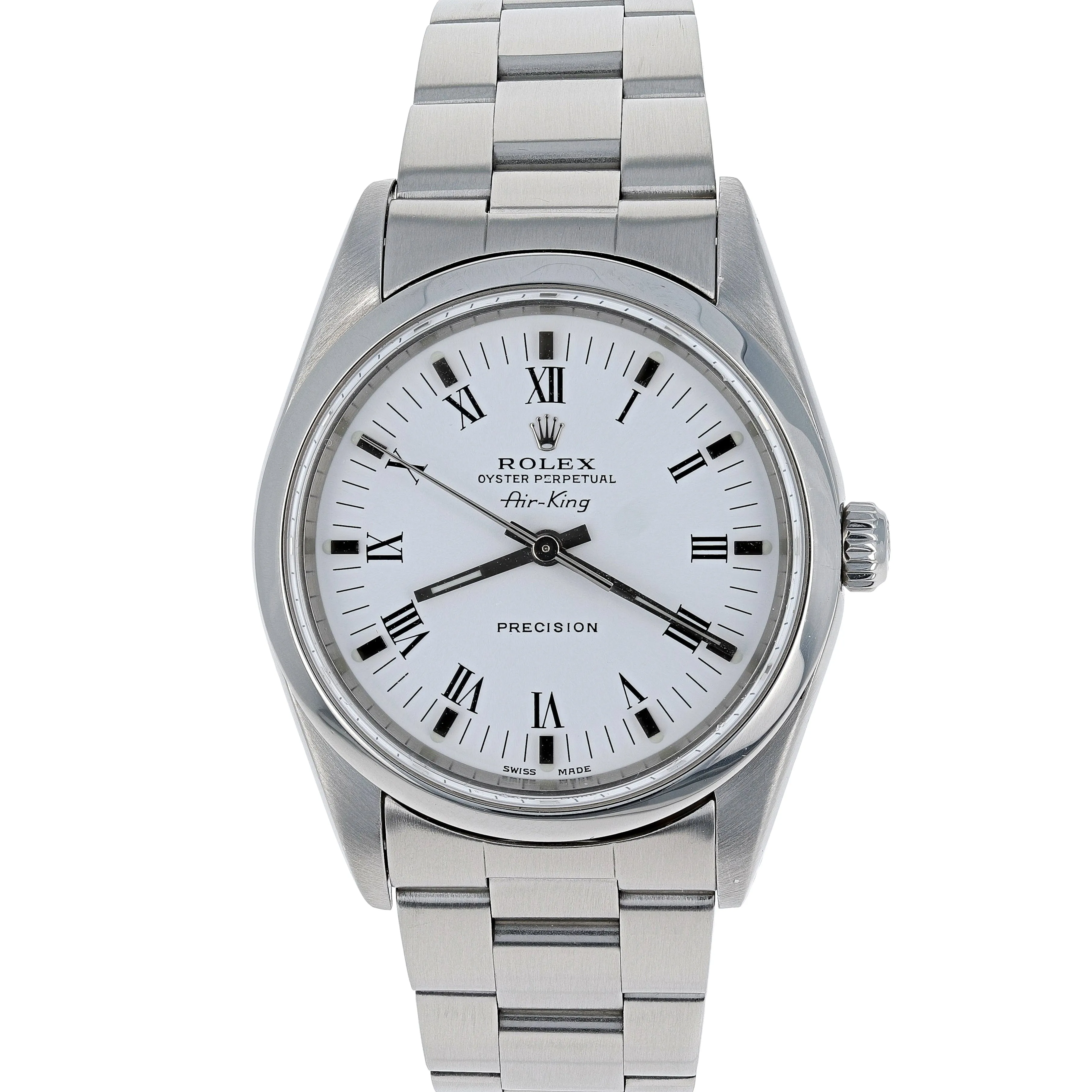 Rolex Air King 14000M Precision White Roman Numerals c. 2002 Steel 34 mm