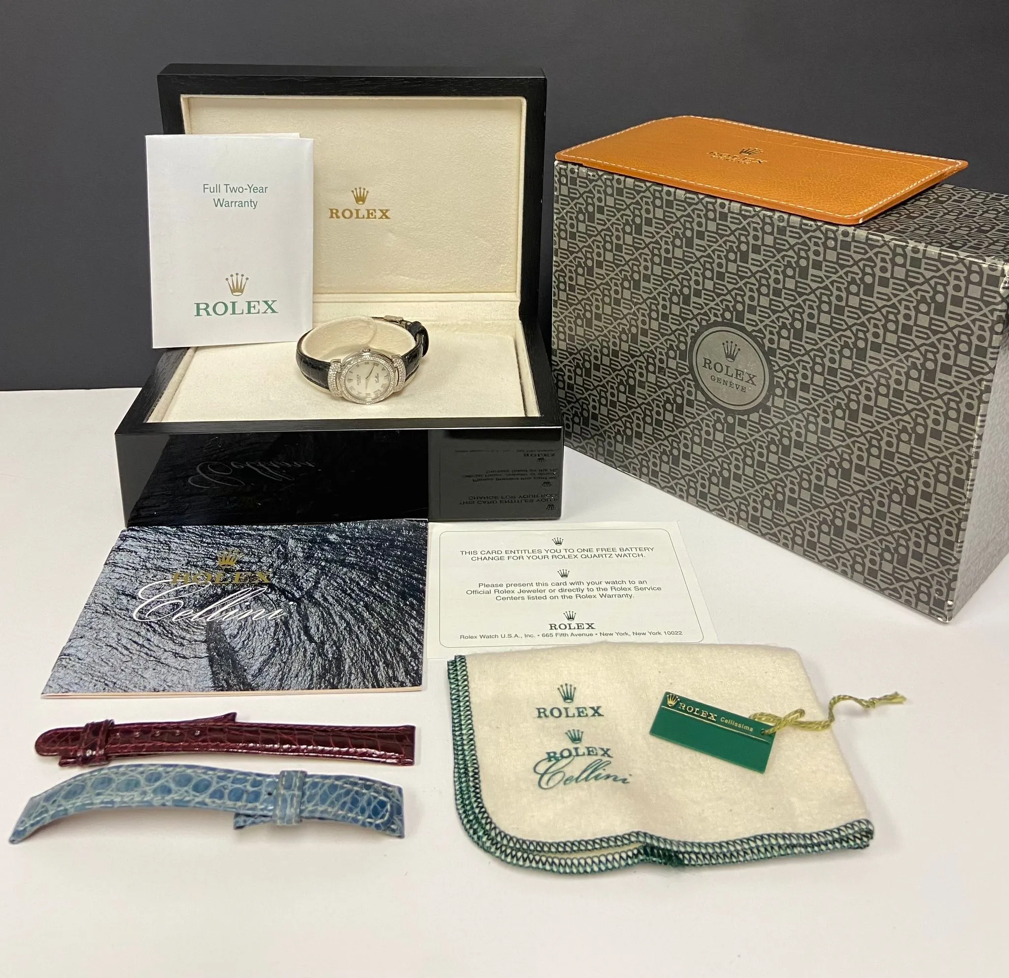 Rolex Cellini Cellissima Diamond 6673 White MOP Dial Quartz Women's Watch