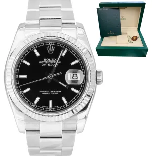 Rolex DateJust 116234 Black RED ROULETTE 36mm Stainless Steel Oyster Date Watch