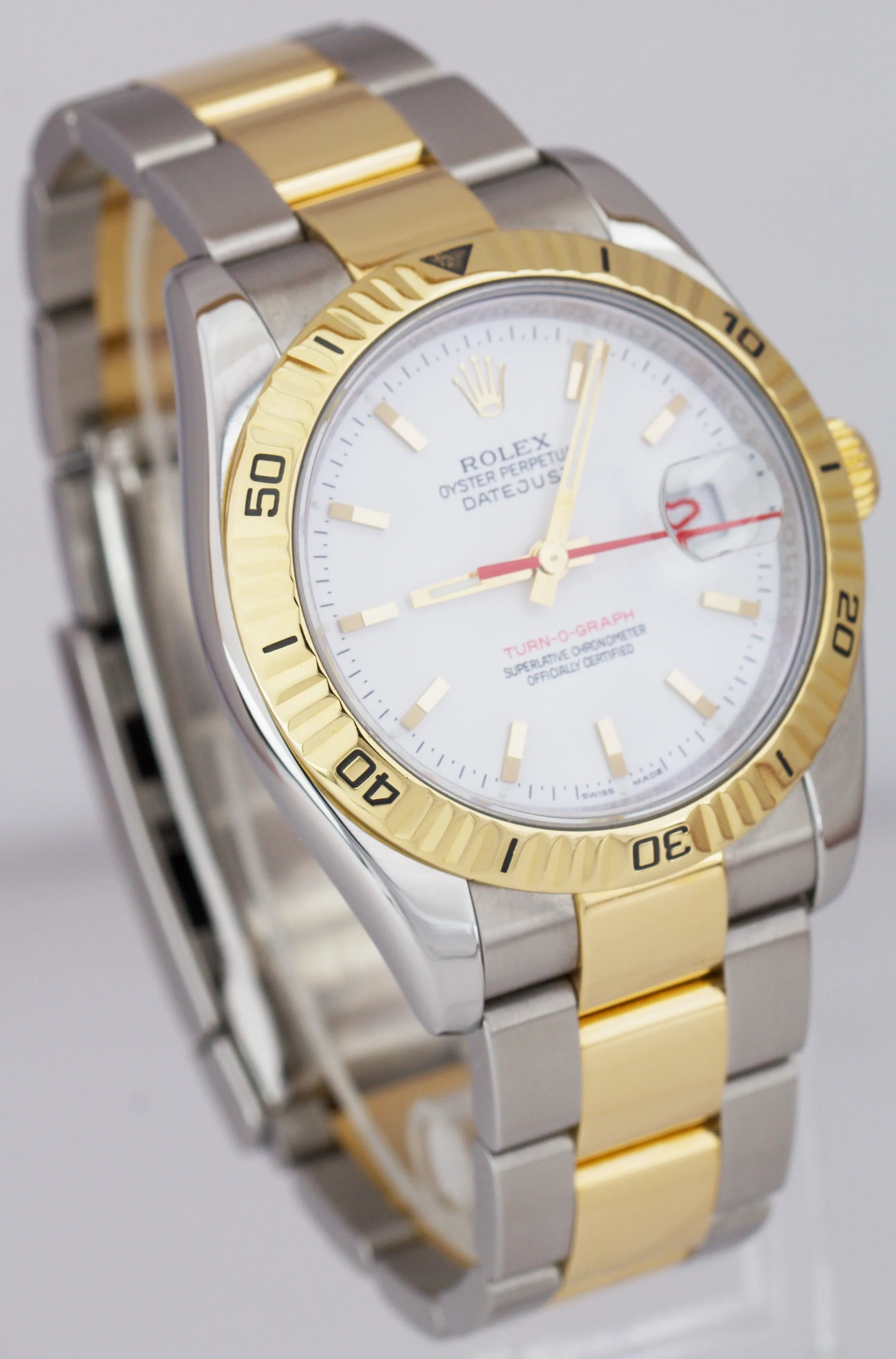 Rolex DateJust 116263 Turn-O-Graph 36mm Thunderbird Two-Tone Gold Oyster Watch