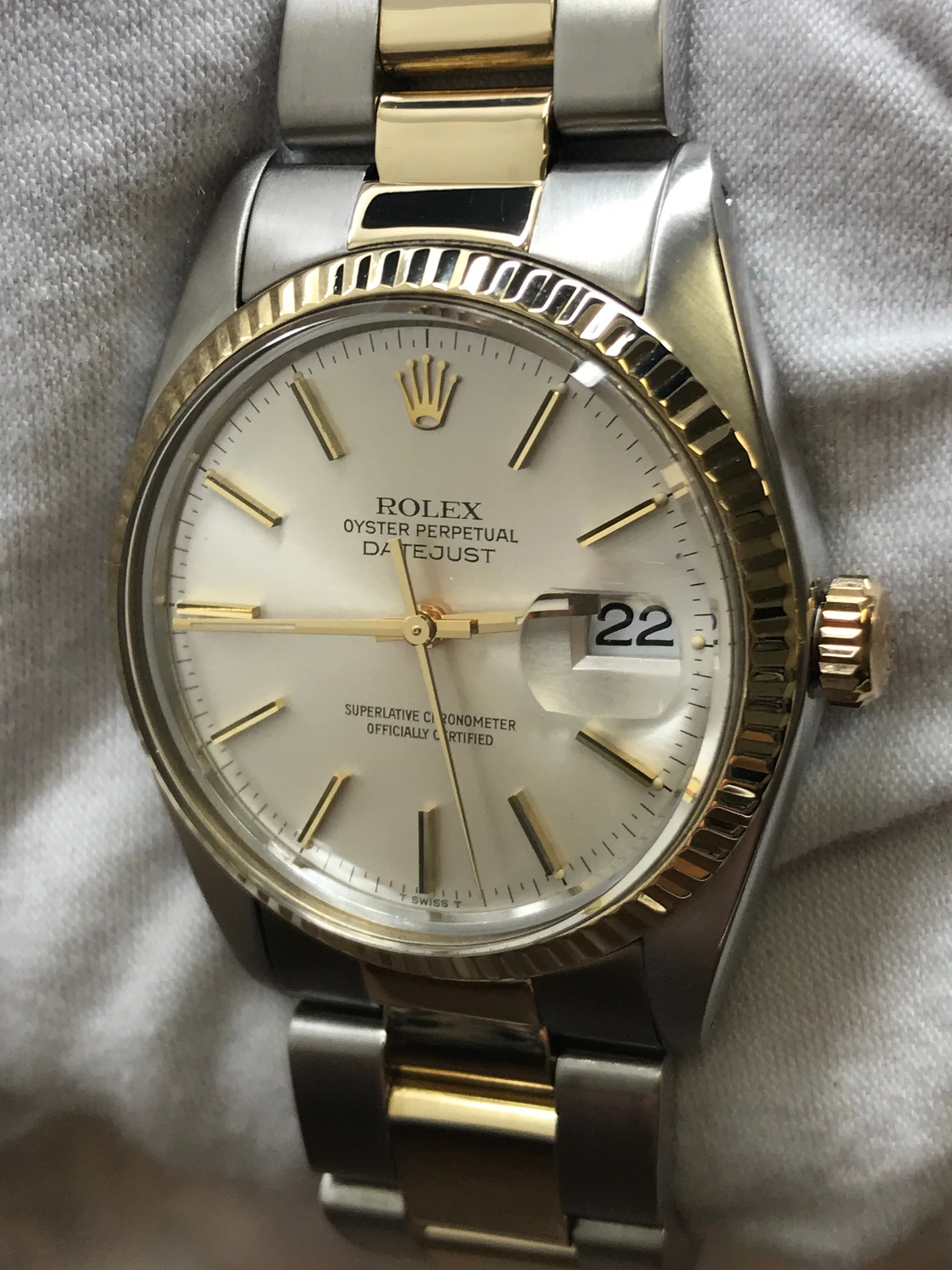 Rolex Datejust 36mm 16013 Silver Dial Automatic Watch