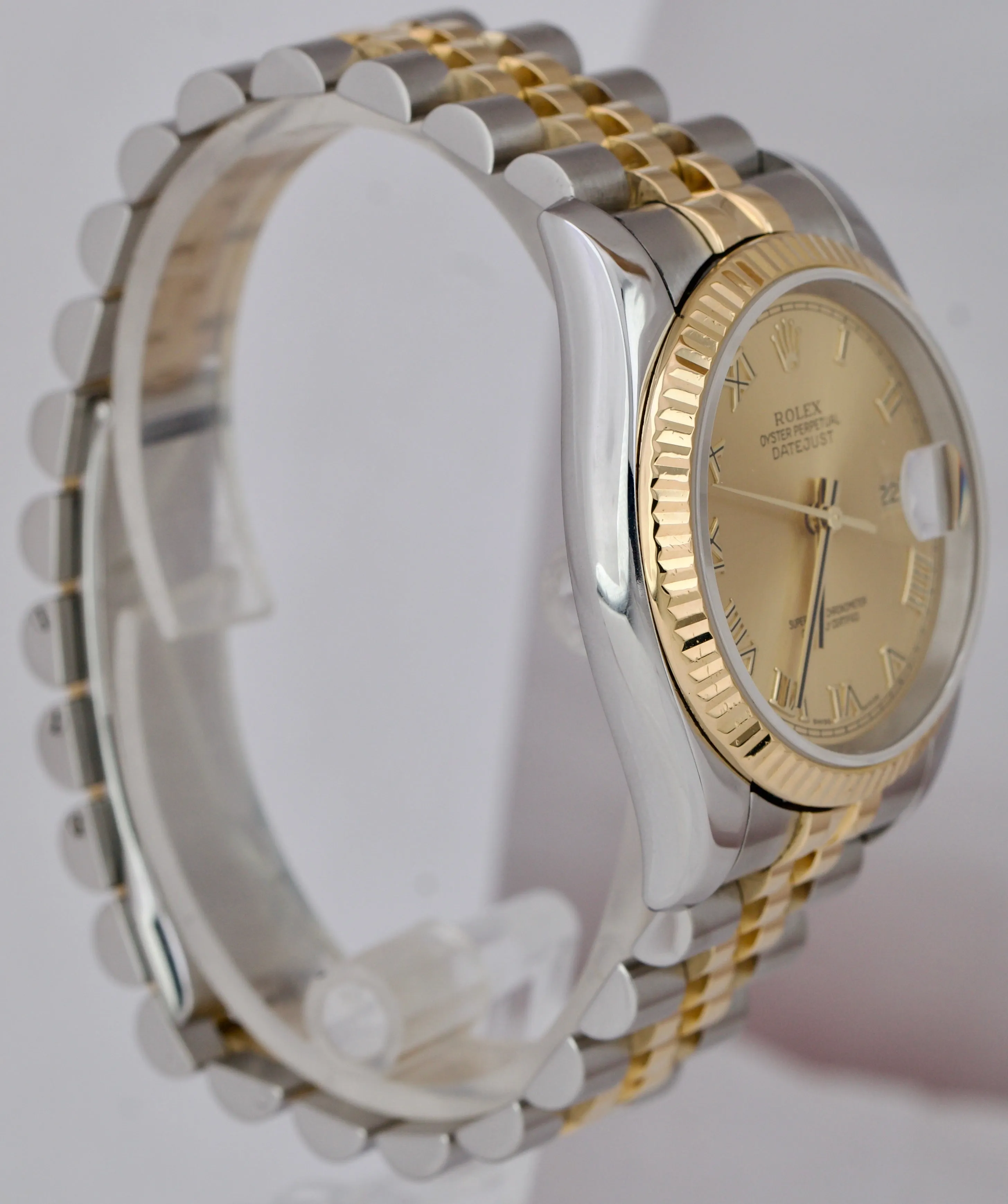 Rolex DateJust 36mm Champagne 18K Yellow Gold Two-Tone Jubilee Watch 116233