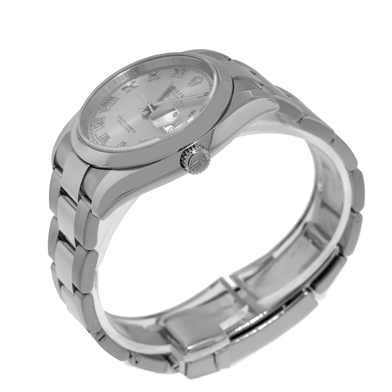 Rolex Datejust 36mm Stainless Steel Rhodium Roman Dial & Smooth Bezel 116200