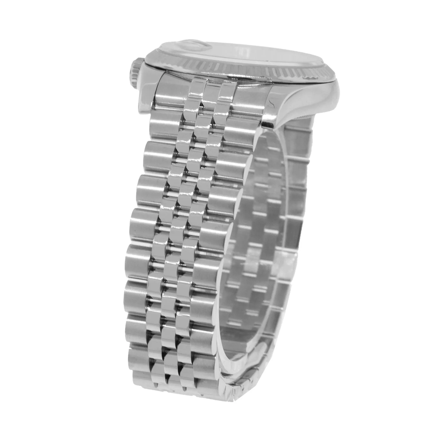 Rolex Datejust 36mm White Gold & Steel Black Jubilee Diamond Dial & Fluted Bezel 116234