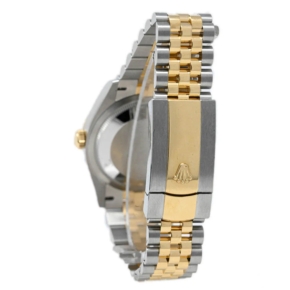 Rolex Datejust 36mm Yellow Gold & Stainless Steel Champagne Stick Dial Watch Reference# 116233