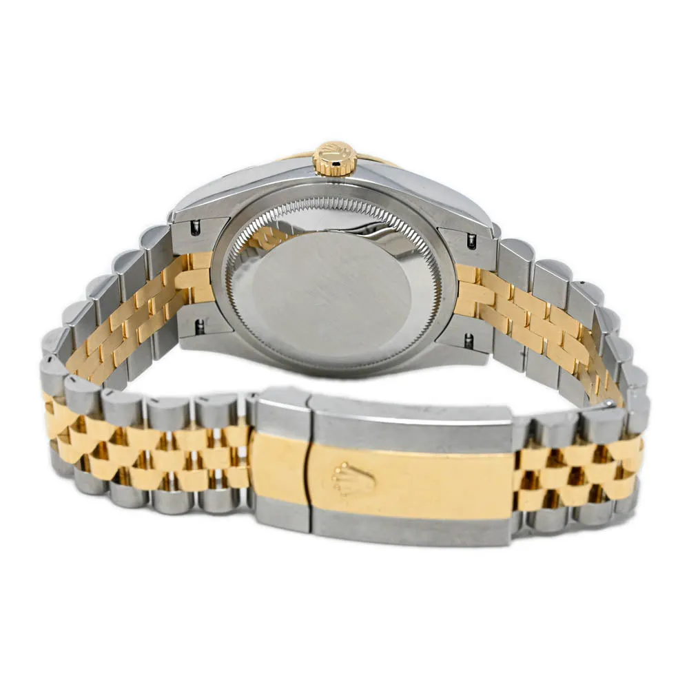 Rolex Datejust 36mm Yellow Gold & Stainless Steel Champagne Stick Dial Watch Reference# 116233
