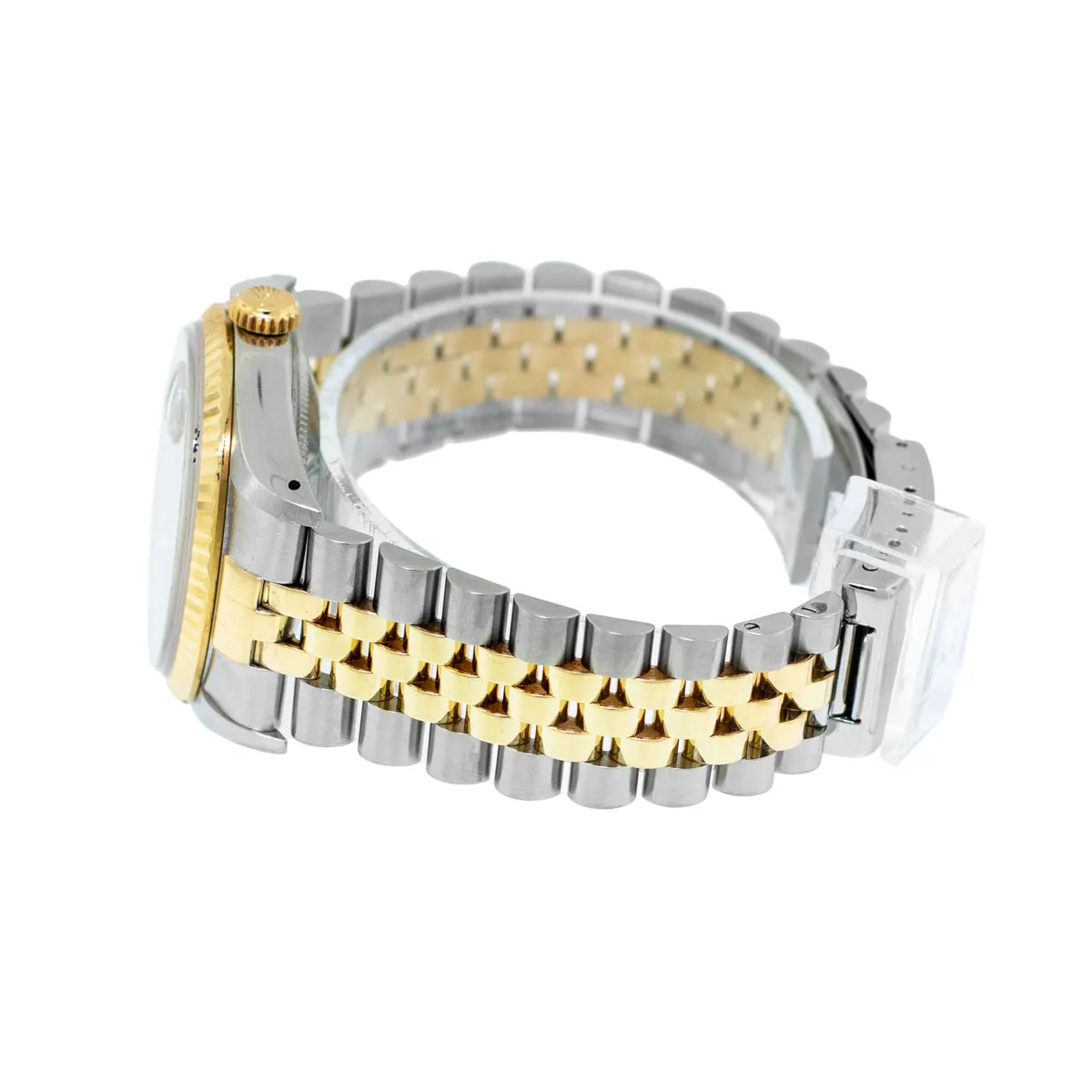 Rolex Datejust 36mm Yellow Gold & Steel Black Index Dial and Fluted Bezel 16233