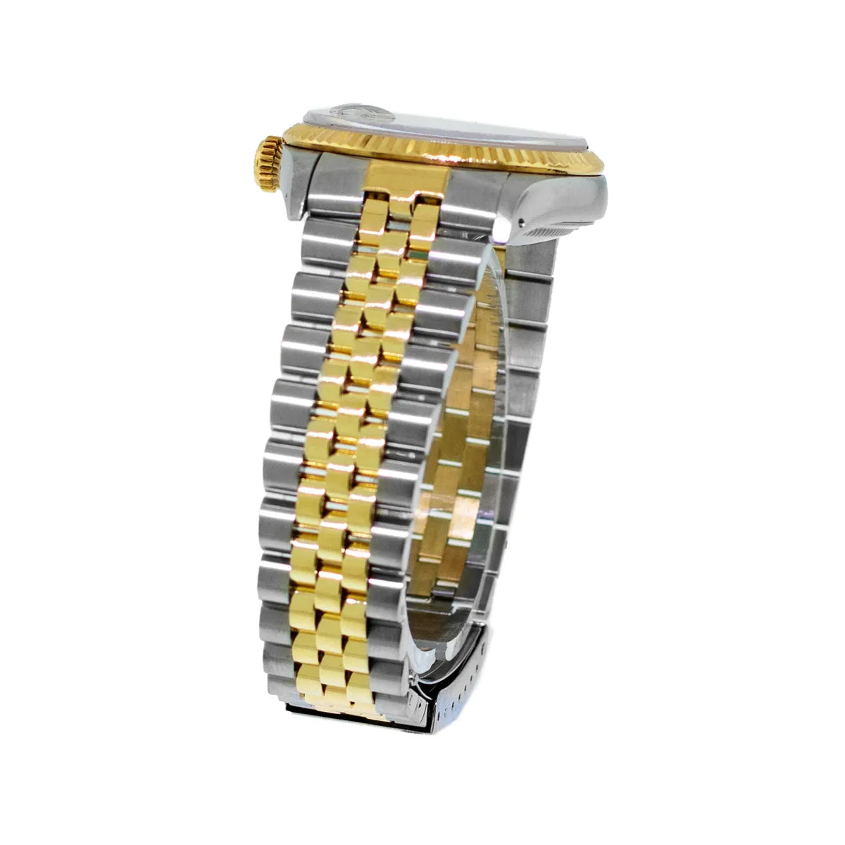 Rolex Datejust 36mm Yellow Gold & Steel Black Index Dial and Fluted Bezel 16233