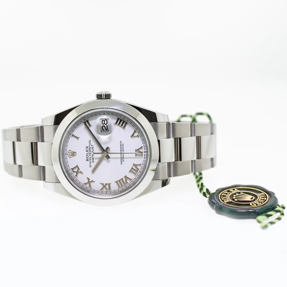 Rolex Datejust II 41mm Stainless Steel White Roman Dial & Smooth Bezel 126300