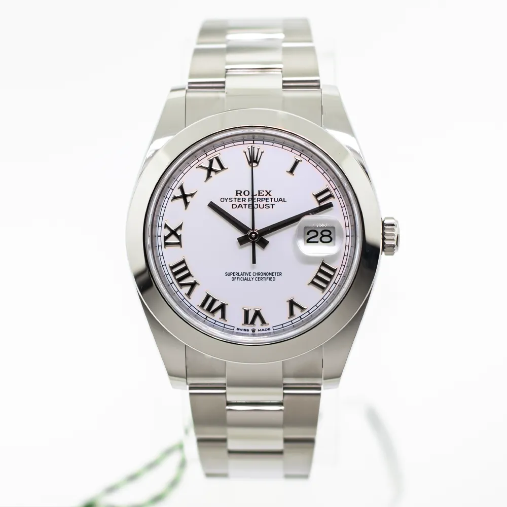 Rolex Datejust II 41mm Stainless Steel White Roman Dial & Smooth Bezel 126300