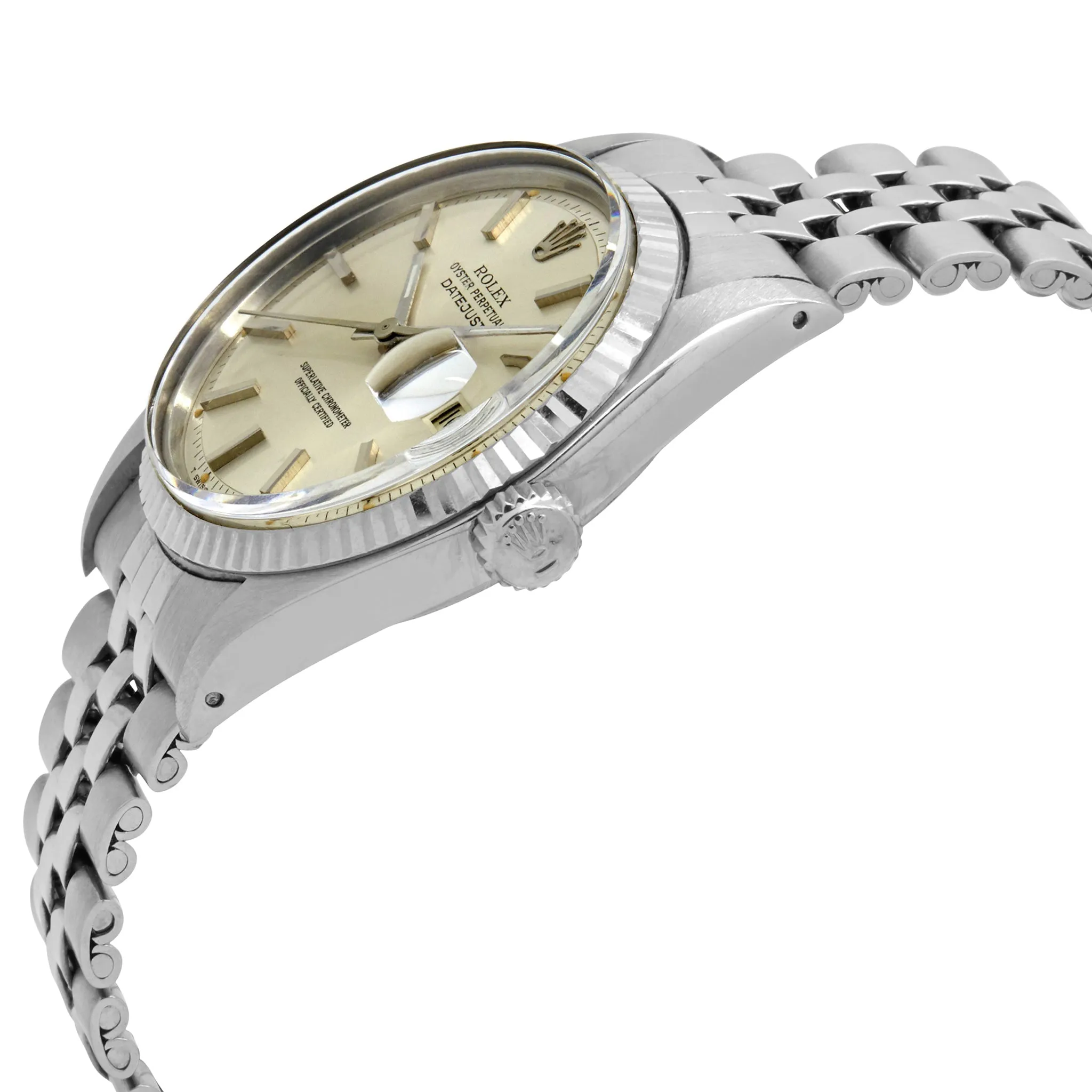 Rolex Datejust Pie Pan Dial 1601 Silver-tone Dial Automatic Watch