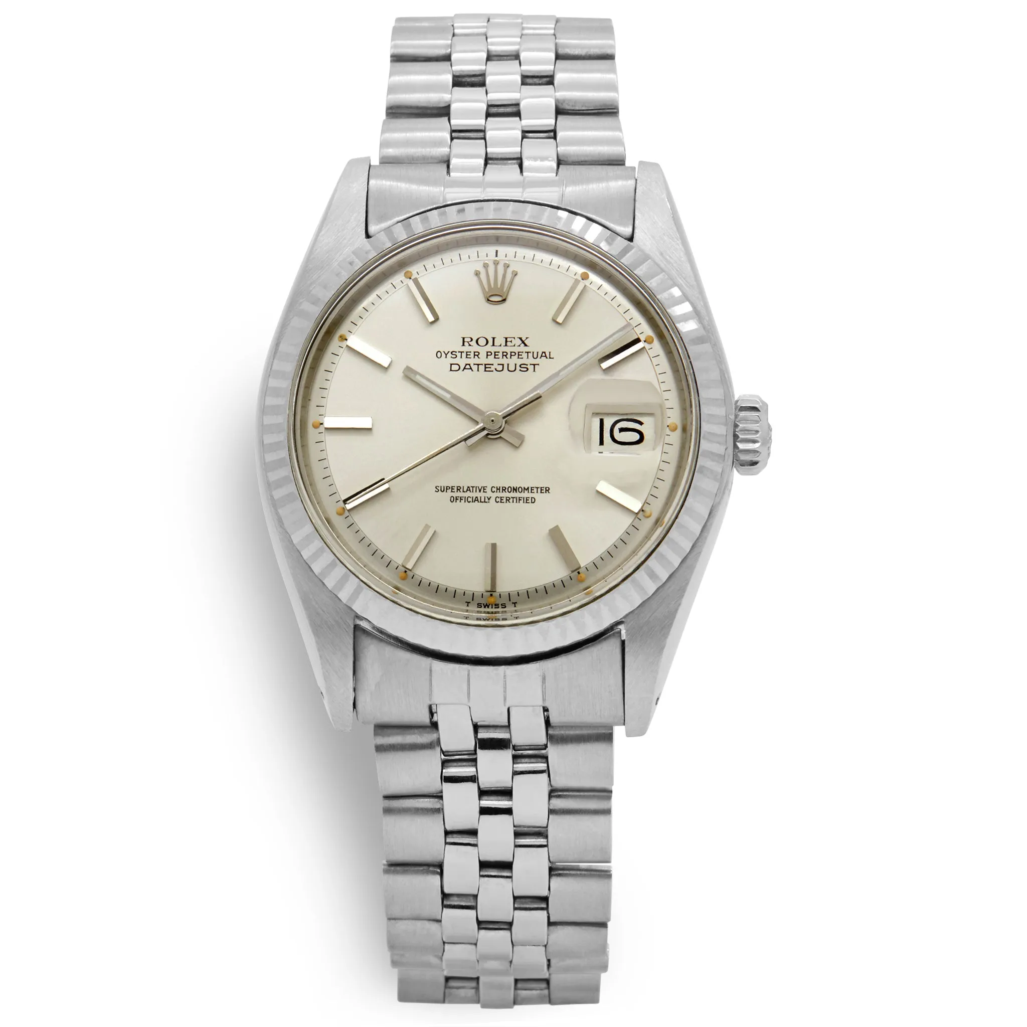 Rolex Datejust Pie Pan Dial 1601 Silver-tone Dial Automatic Watch