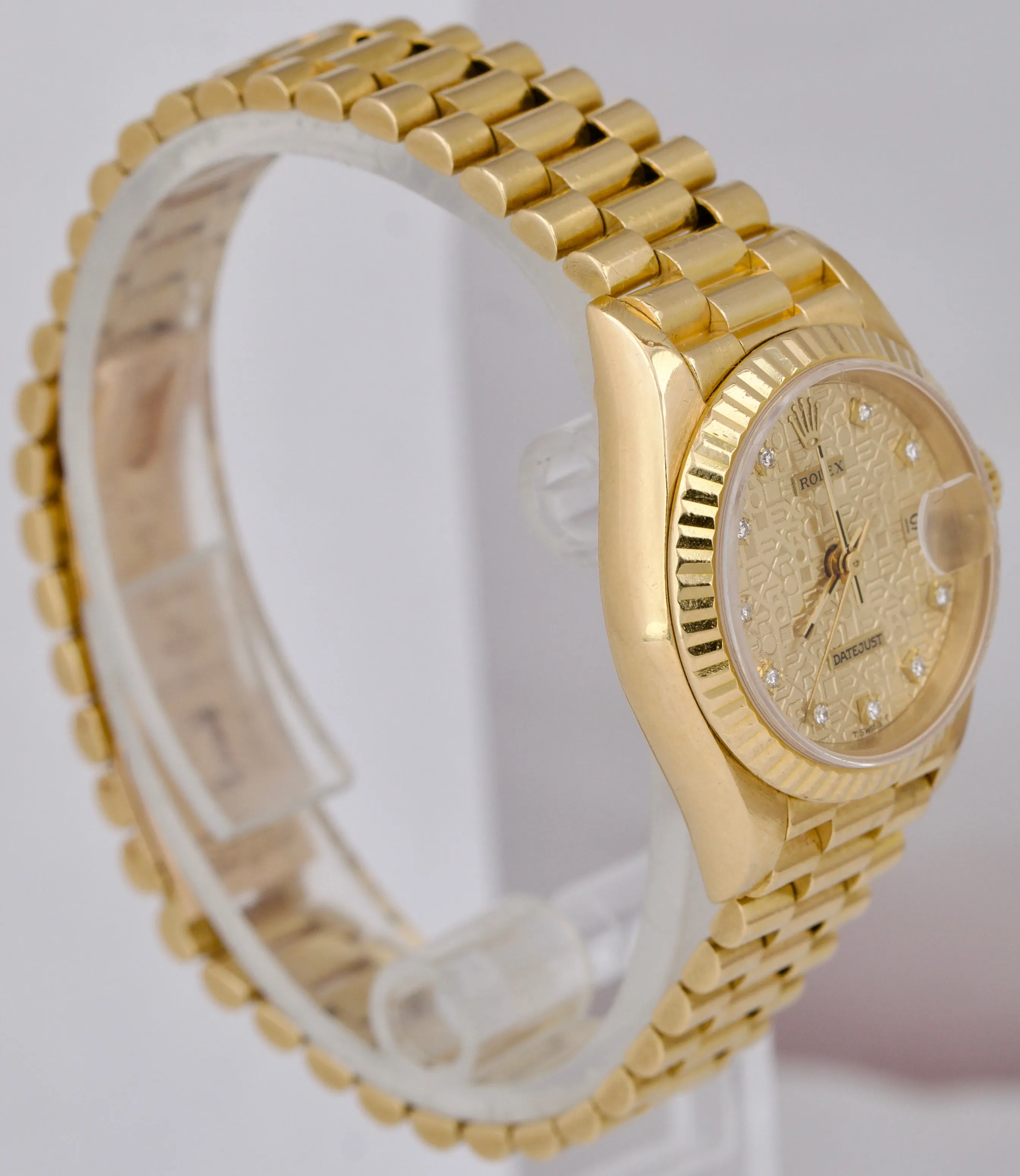 Rolex DateJust President 26mm Champagne Jubilee Diamond 18K Yellow Gold 69178