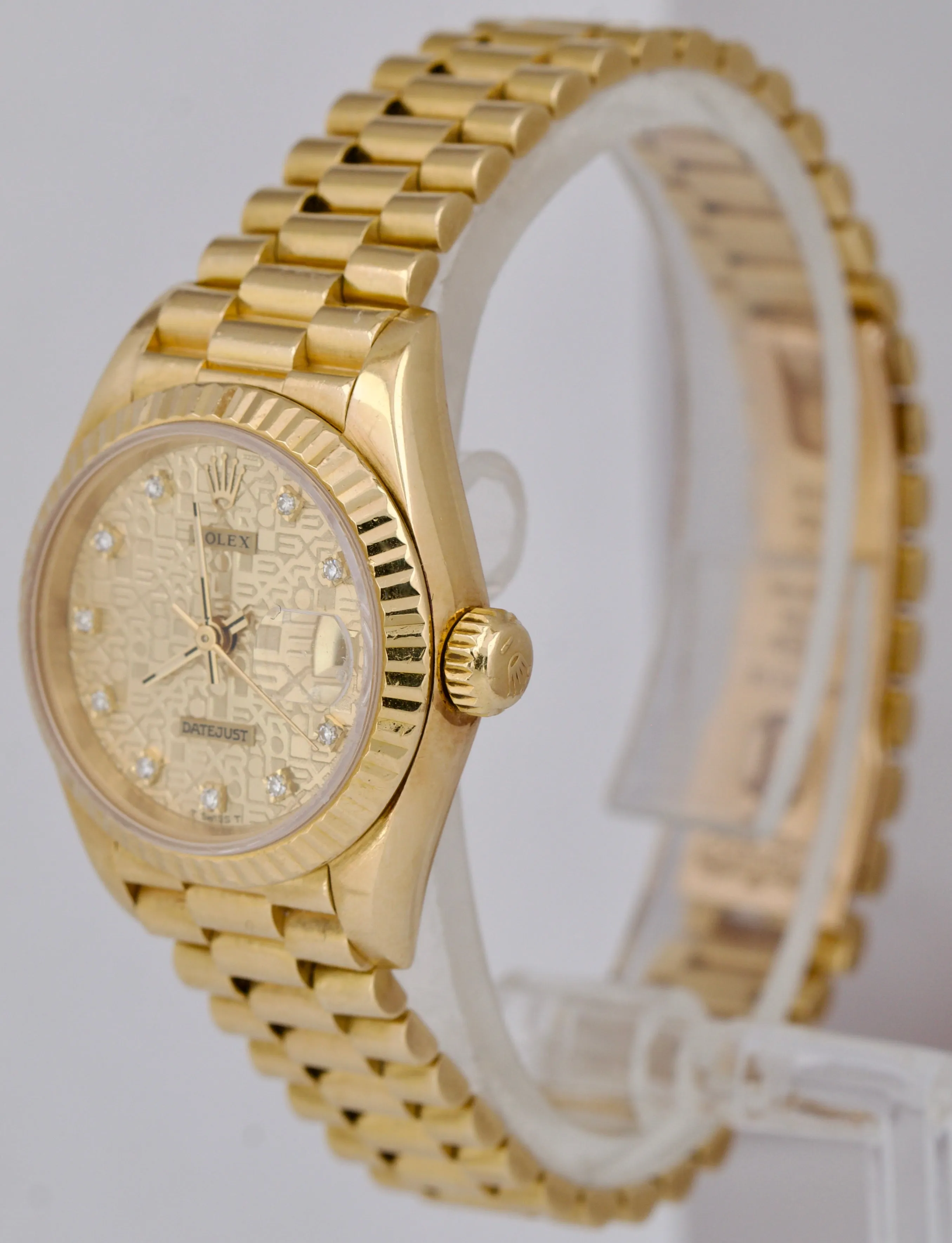 Rolex DateJust President 26mm Champagne Jubilee Diamond 18K Yellow Gold 69178