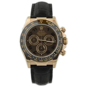Rolex Daytona 18K Rose Gold 40mm Chocolate Arabic Dial Watch Reference #: 116515