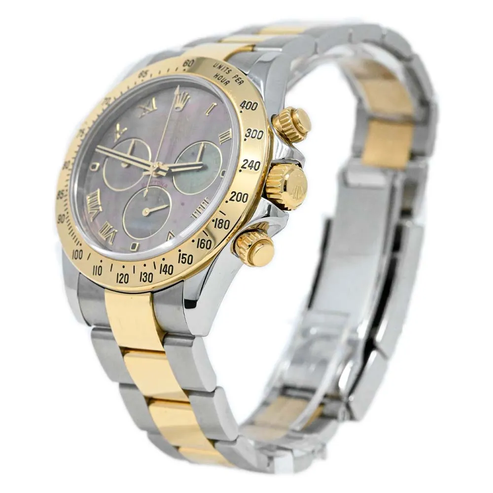 Rolex Daytona 18K Yellow Gold 40 MM Dark MOP Roman Dial Watch  Reference #: 116523