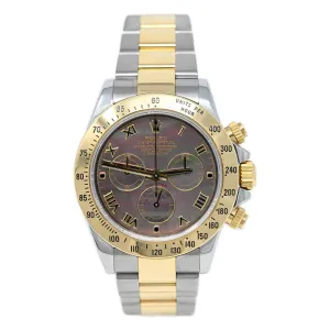 Rolex Daytona 18K Yellow Gold 40 MM Dark MOP Roman Dial Watch  Reference #: 116523