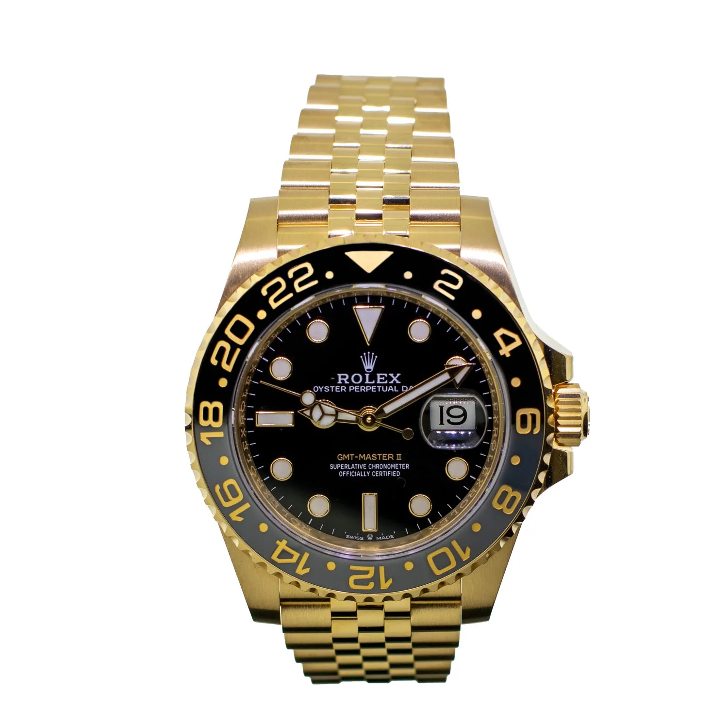 Rolex GMT-Master II 40mm Yellow Gold Black Dial & Black/Grey Bezel 126718GRNR