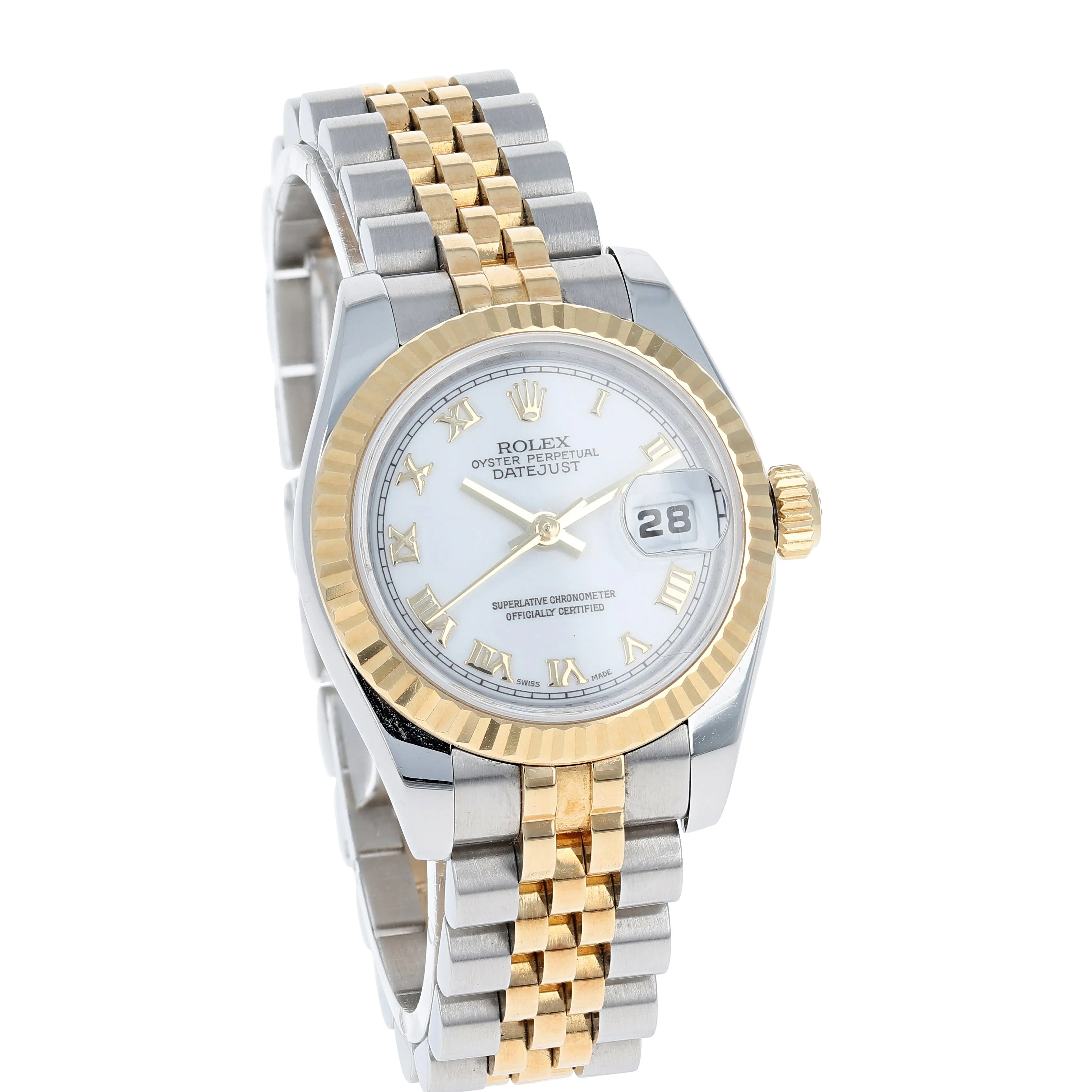 Rolex Lady-Datejust 179173 White Roman c. 2008 Mint Jubilee 18k Yellow Gold & Steel 26 mm