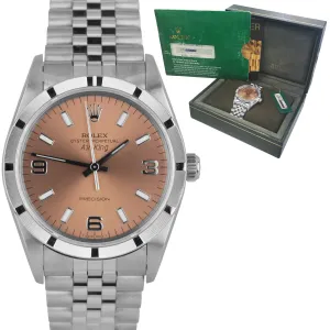 Rolex Oyster Perpetual Air-King 34mm Rose Arabic Engine Turn Jubilee Watch 14010
