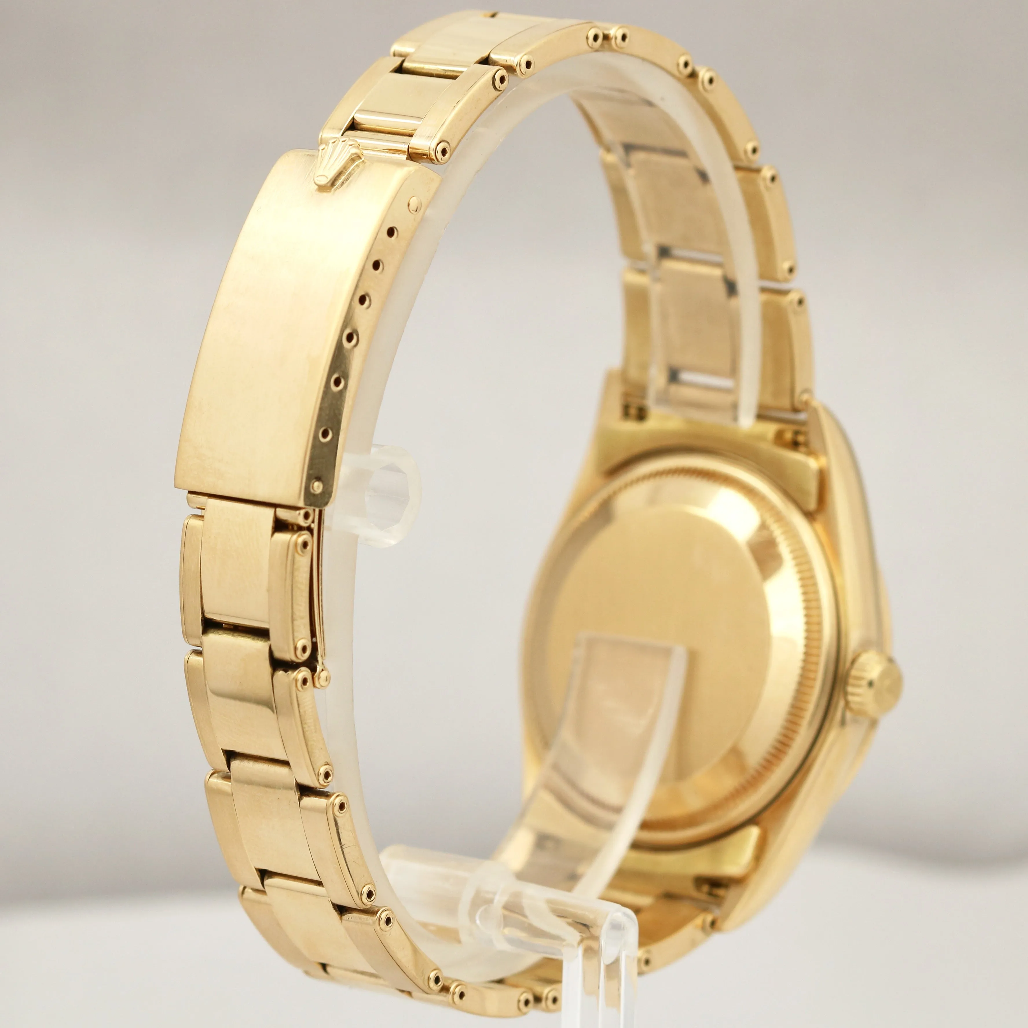 Rolex Oyster Perpetual Date 34mm Champagne Yellow Gold Oyster Watch 15238 BOX