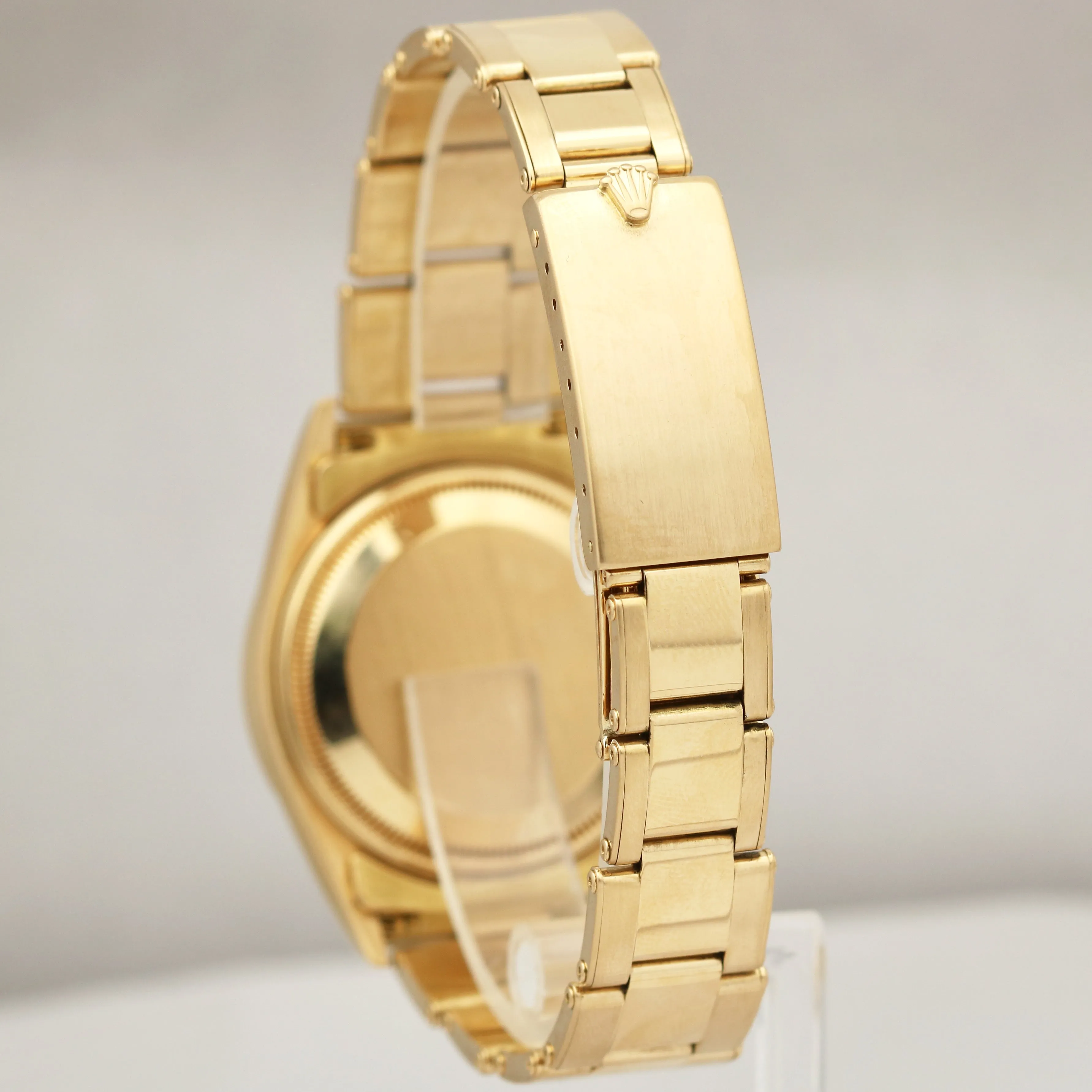 Rolex Oyster Perpetual Date 34mm Champagne Yellow Gold Oyster Watch 15238 BOX