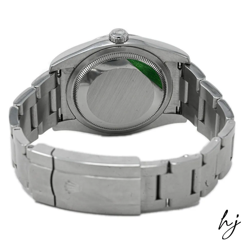 Rolex Oyster Perpetual Stainless Steel 36mm White Stick Dial Watch Reference #: 116000