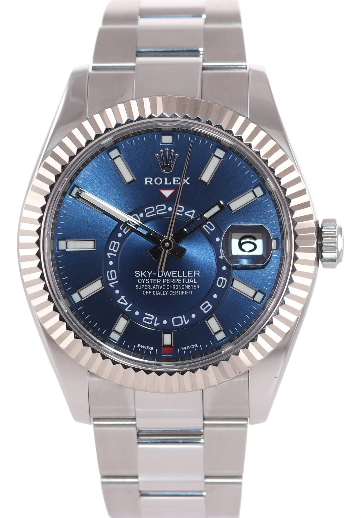 Rolex Sky-Dweller Stainless White Gold BLUE DIAL 42mm 326934 Watch Box